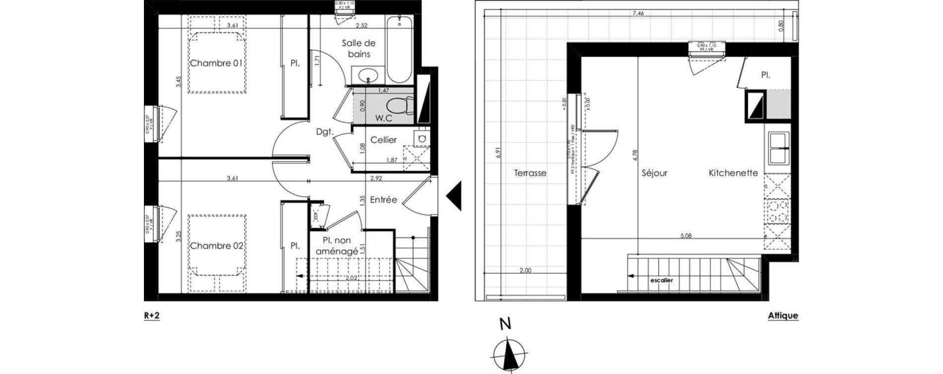 Duplex T3 de 64,95 m2 au Taillan-M&eacute;doc Sud-est