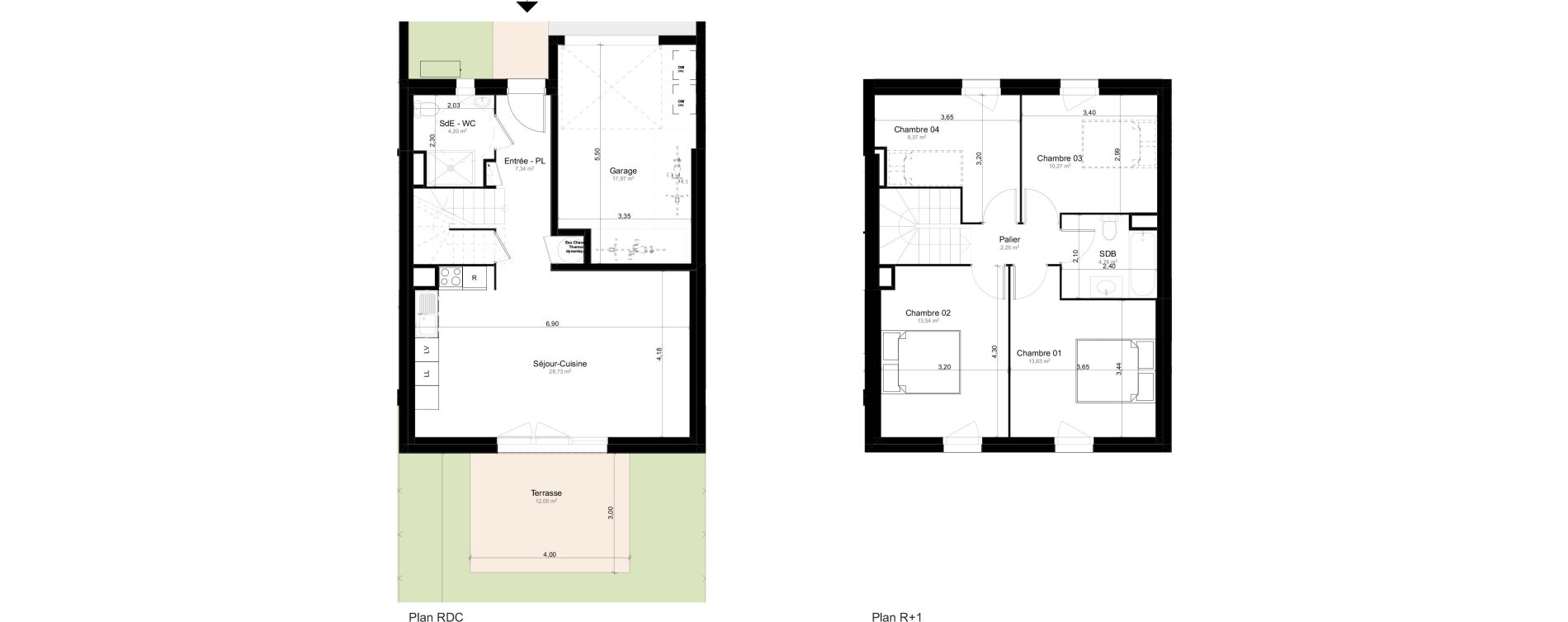 Maison T5 de 94,09 m2 au Taillan-M&eacute;doc Lagorce