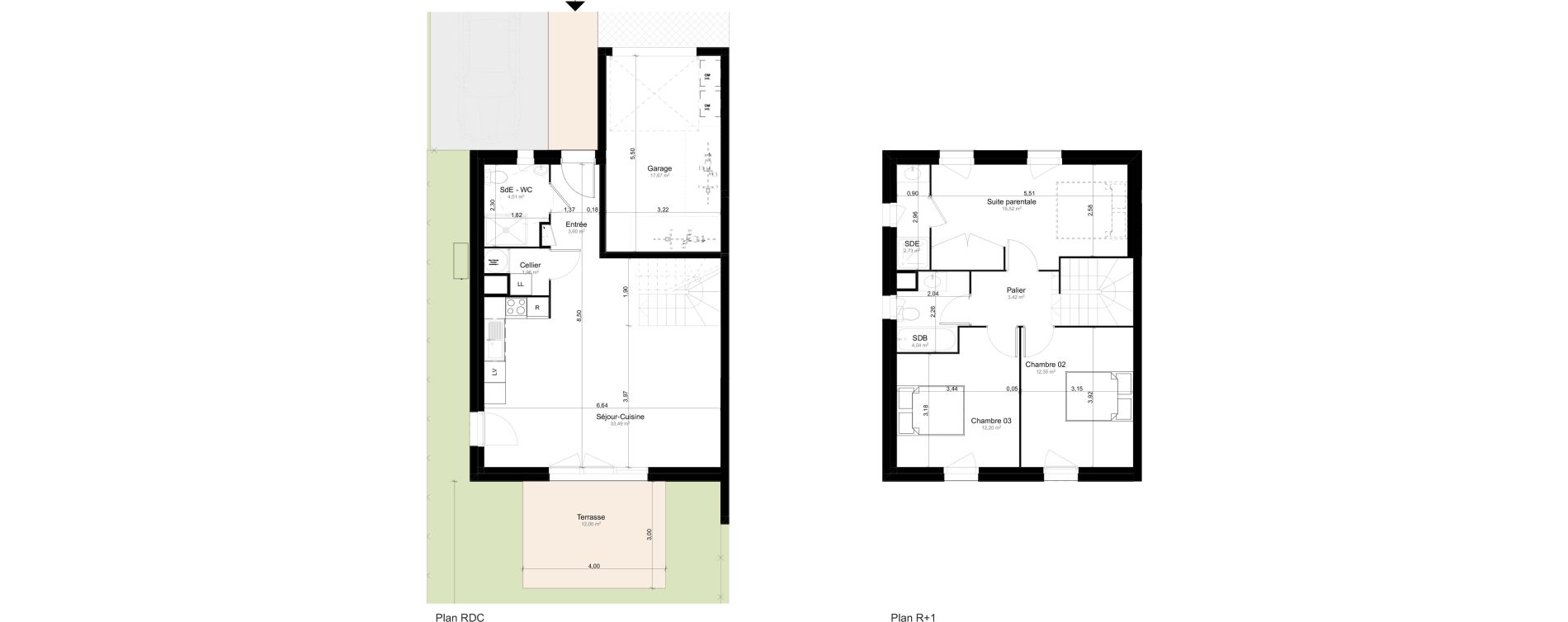 Maison T5 de 93,32 m2 au Taillan-M&eacute;doc Lagorce