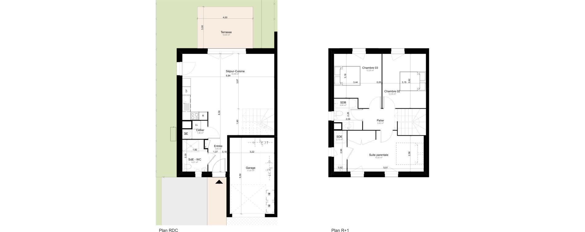 Maison T4 de 93,32 m2 au Taillan-M&eacute;doc Lagorce