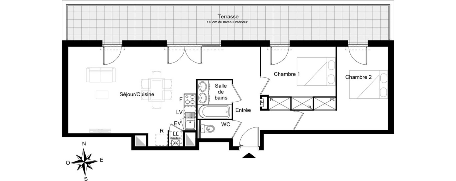 Appartement T3 de 68,28 m2 au Taillan-M&eacute;doc Sud-est