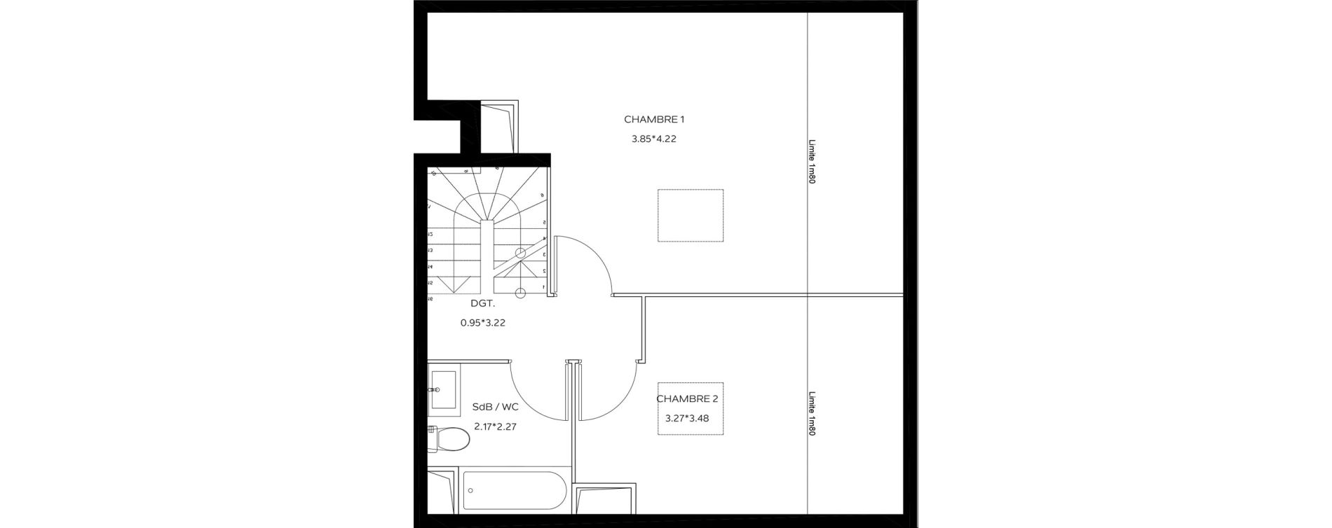 Appartement T3 de 63,16 m2 au Teich Centre