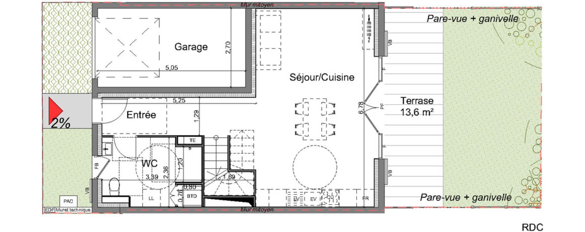 Maison T3 de 68,50 m2 &agrave; L&egrave;ge-Cap-Ferret Centre