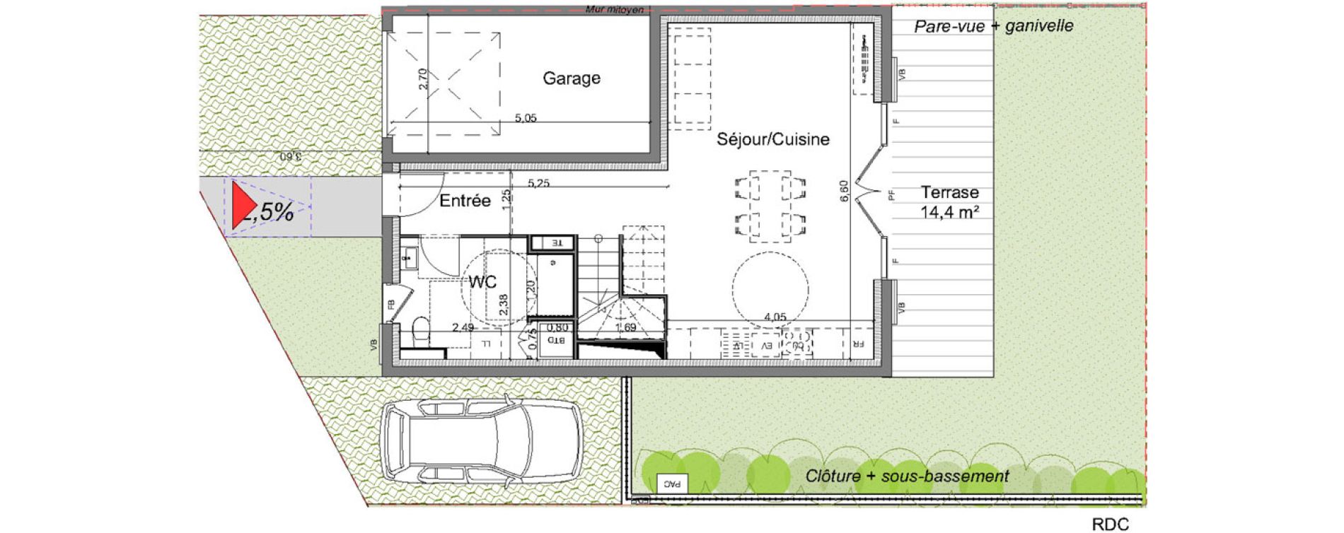 Maison T3 de 67,40 m2 &agrave; L&egrave;ge-Cap-Ferret Centre