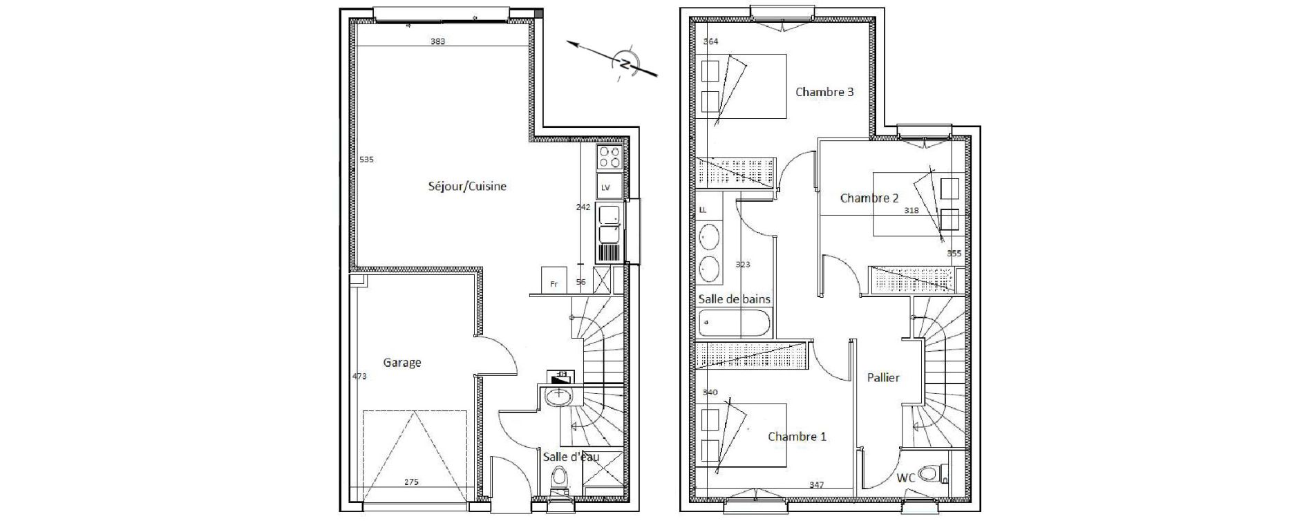 Maison T4 de 92,57 m2 &agrave; L&eacute;ognan Centre