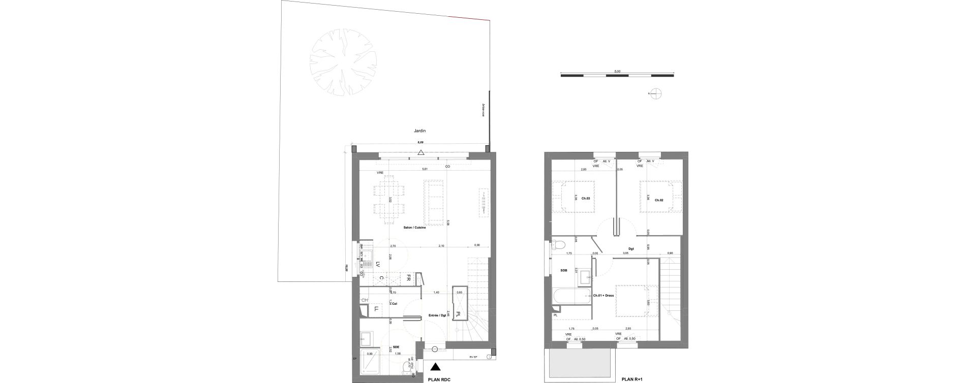 Maison T4 de 89,40 m2 &agrave; L&eacute;ognan Centre