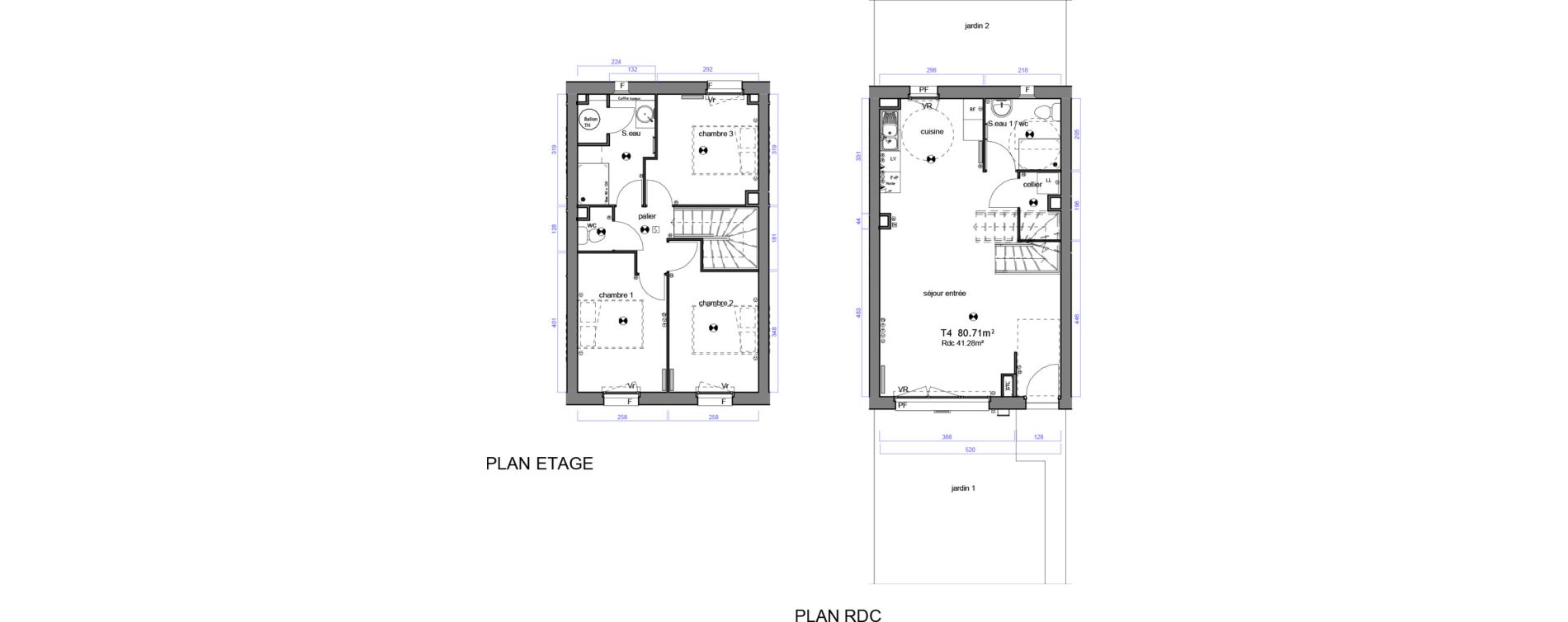 Maison T4 de 80,70 m2 &agrave; Lesparre-M&eacute;doc Centre