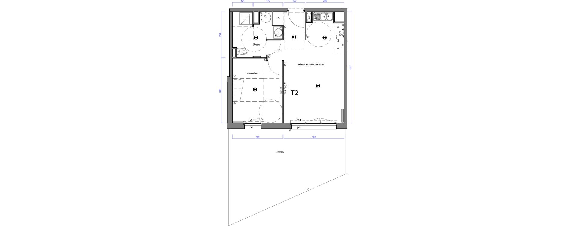 Appartement T2 de 42,85 m2 &agrave; Lesparre-M&eacute;doc Centre