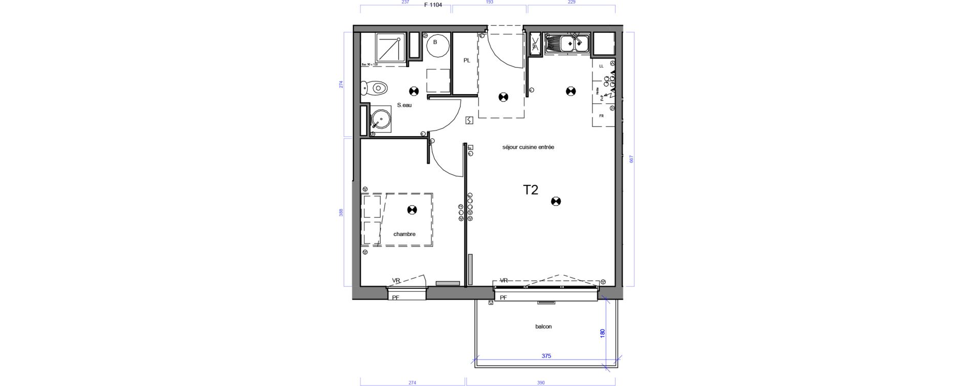 Appartement T2 de 42,78 m2 &agrave; Lesparre-M&eacute;doc Centre