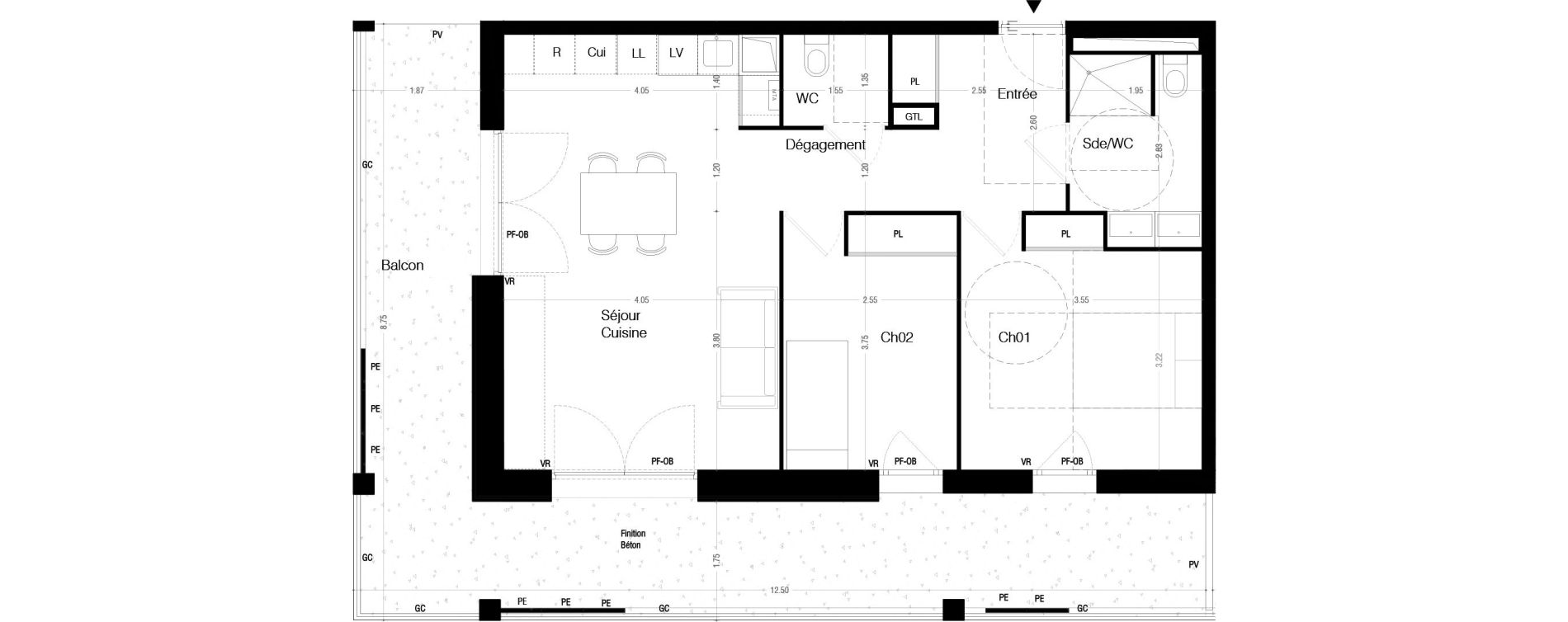 Appartement T3 de 63,10 m2 &agrave; Lormont La ramade