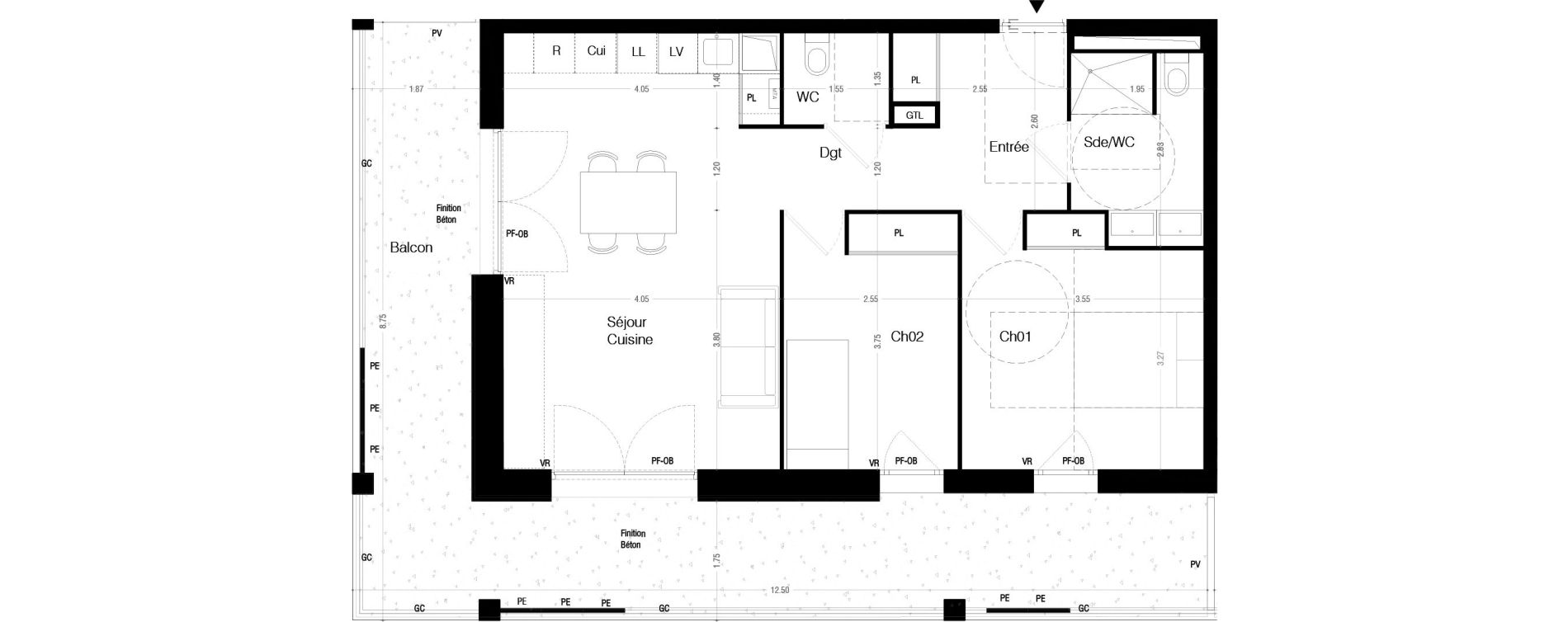 Appartement T3 de 63,30 m2 &agrave; Lormont La ramade