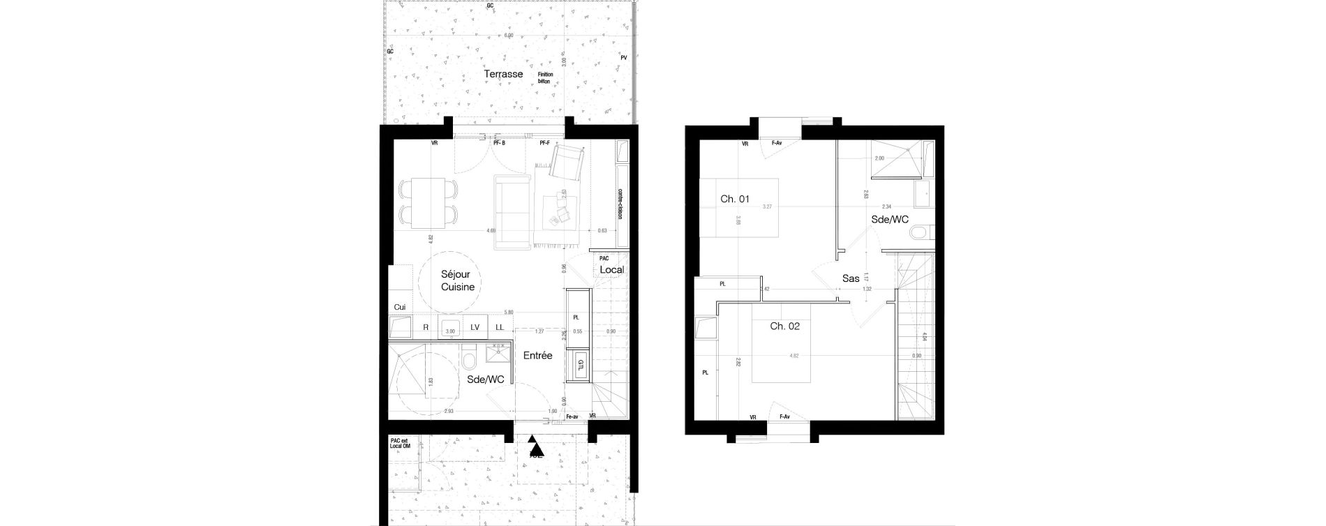 Maison T3 de 66,80 m2 &agrave; Lormont La ramade