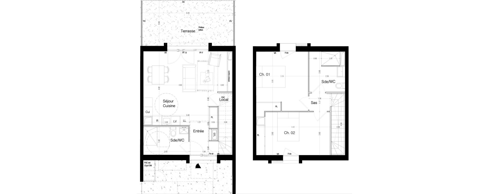 Maison T3 de 67,70 m2 &agrave; Lormont La ramade