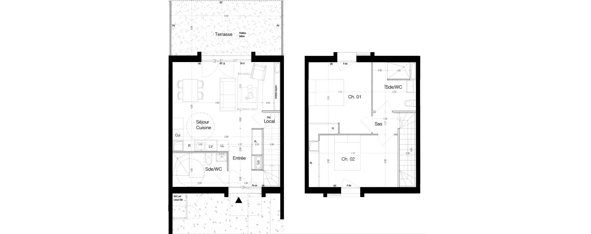 Maison T3 de 67,60 m2 &agrave; Lormont La ramade