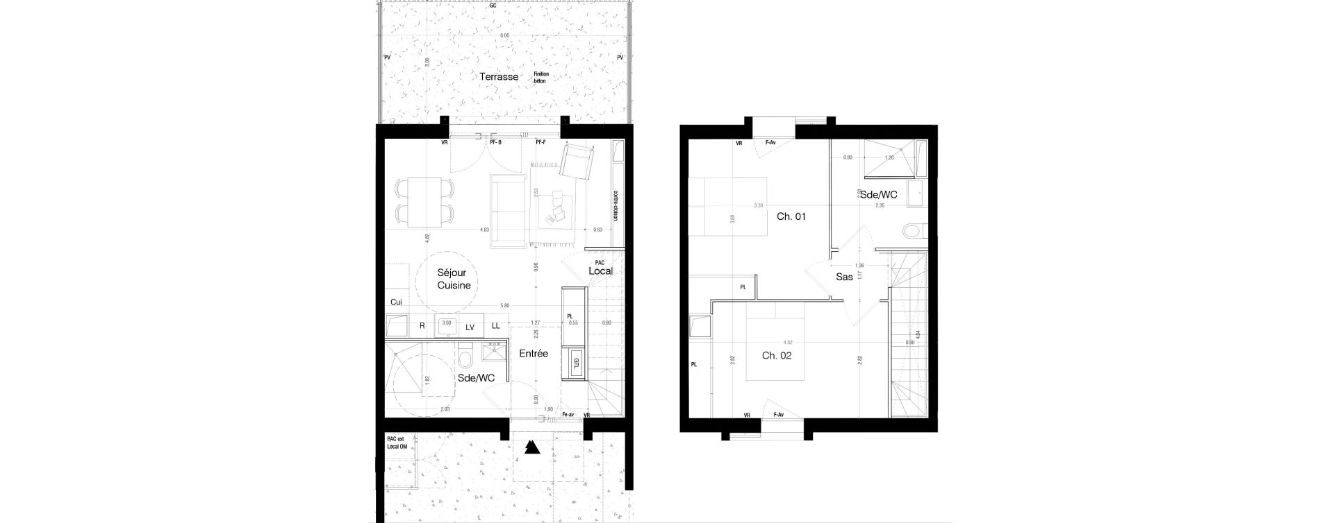 Maison T3 de 67,60 m2 &agrave; Lormont La ramade