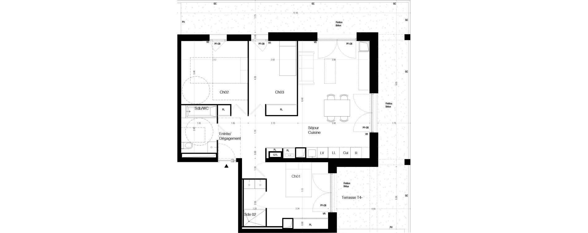 Appartement T4 de 79,00 m2 &agrave; Lormont La ramade