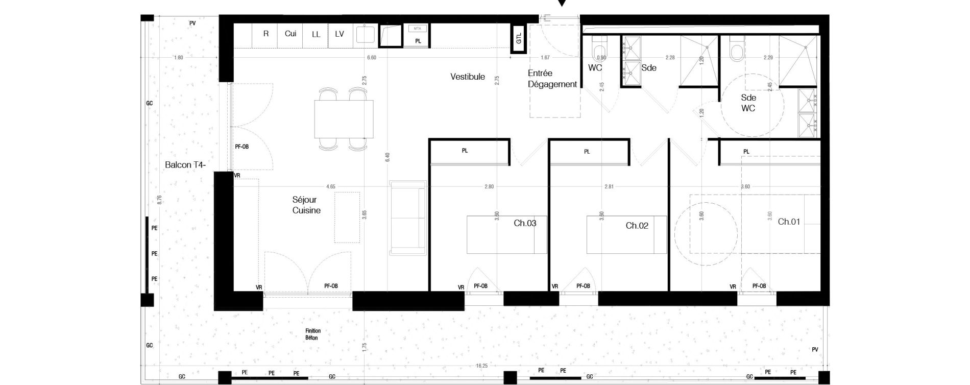 Appartement T4 de 85,20 m2 &agrave; Lormont La ramade