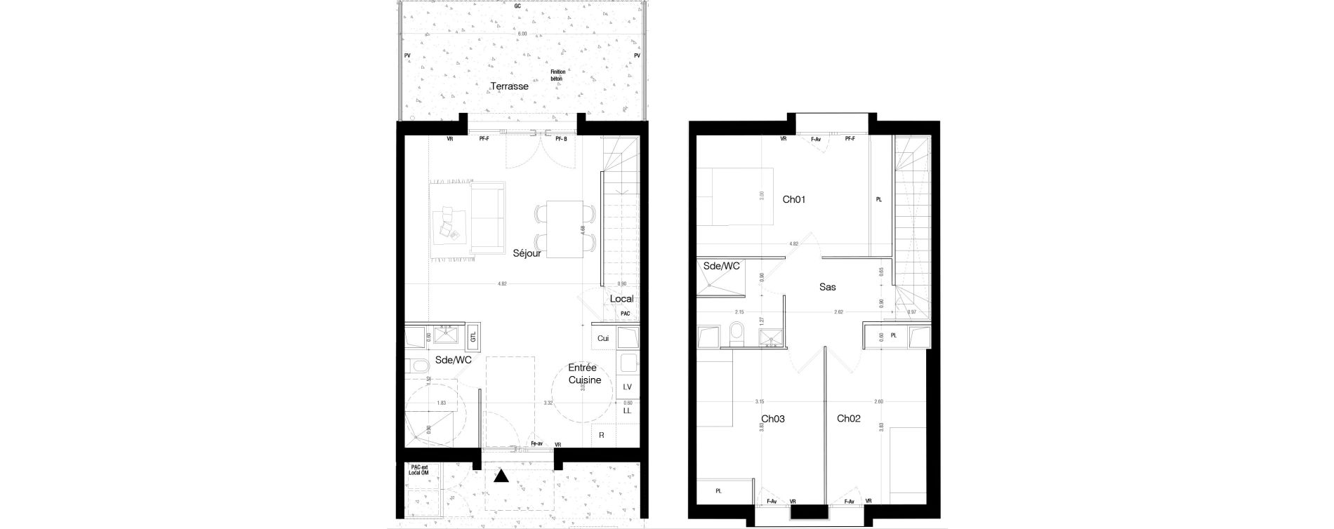 Maison T4 de 85,80 m2 &agrave; Lormont La ramade