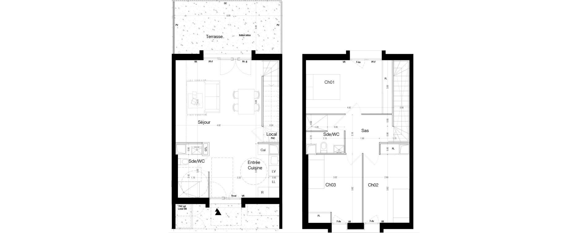 Maison T4 de 85,40 m2 &agrave; Lormont La ramade