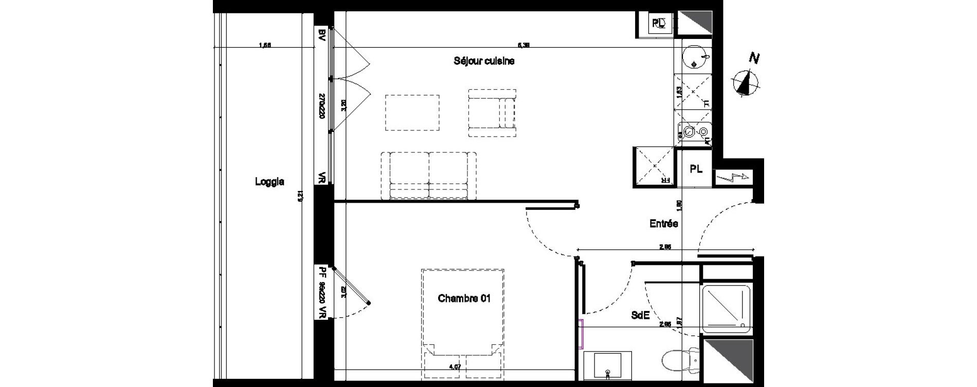 Appartement T2 de 40,55 m2 &agrave; Lormont Centre