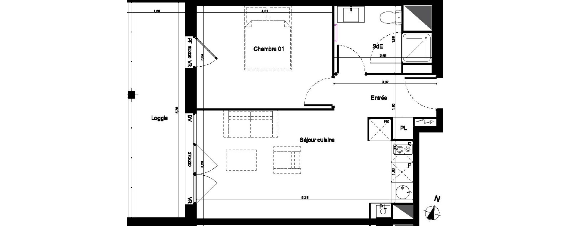 Appartement T2 de 40,35 m2 &agrave; Lormont Centre