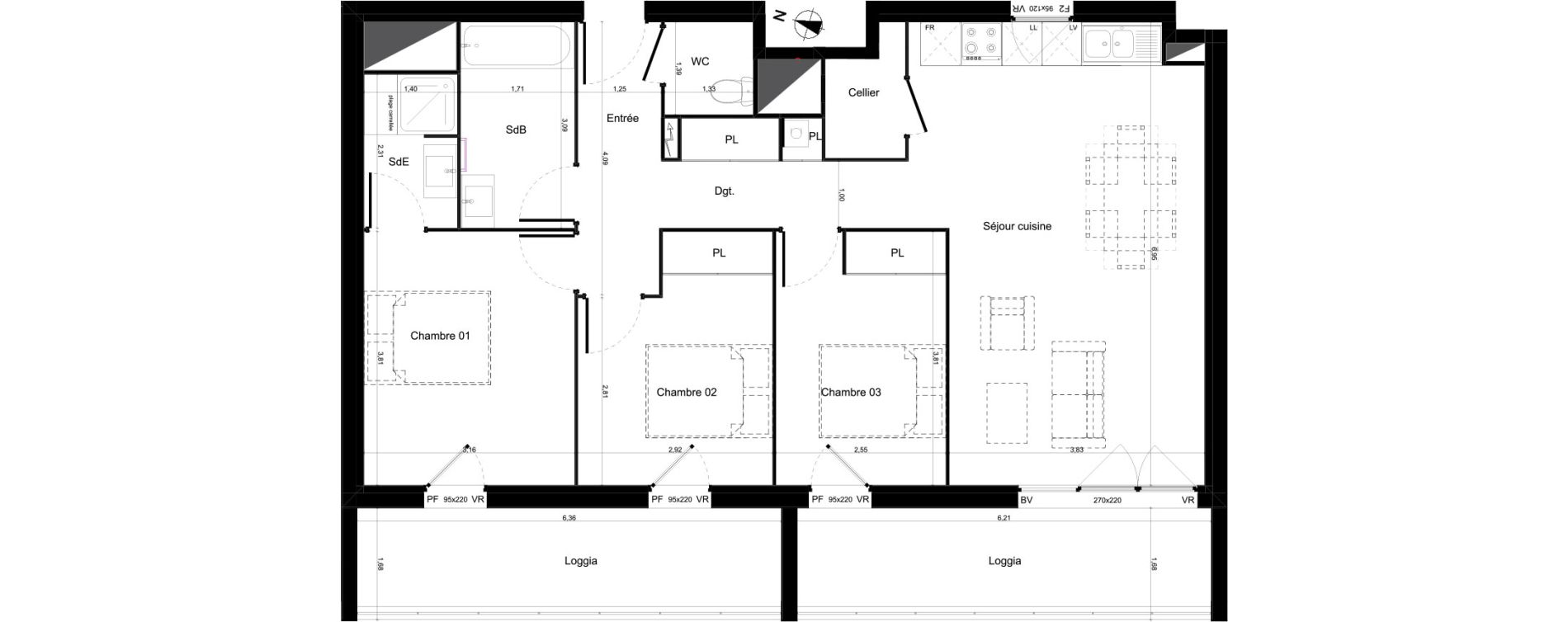 Appartement T4 de 83,00 m2 &agrave; Lormont Centre