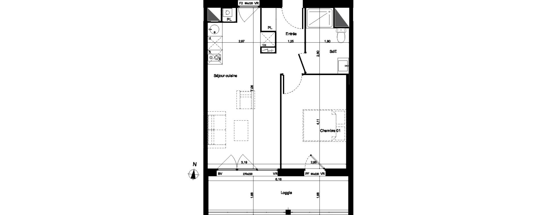 Appartement T2 de 41,50 m2 &agrave; Lormont Centre