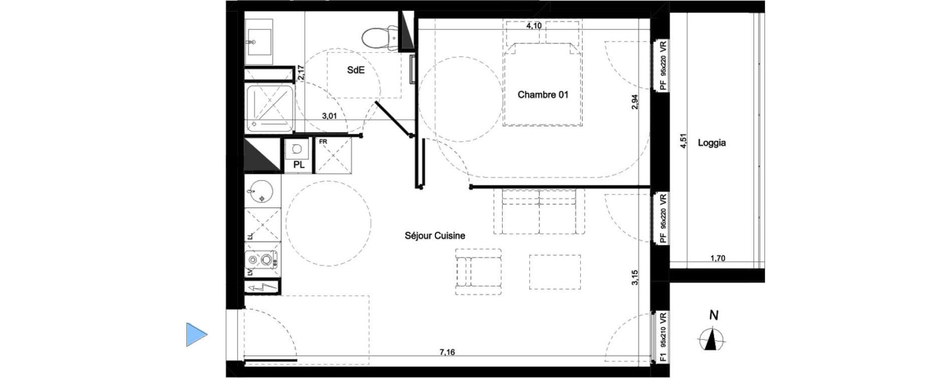 Appartement T2 de 43,34 m2 &agrave; Lormont Centre