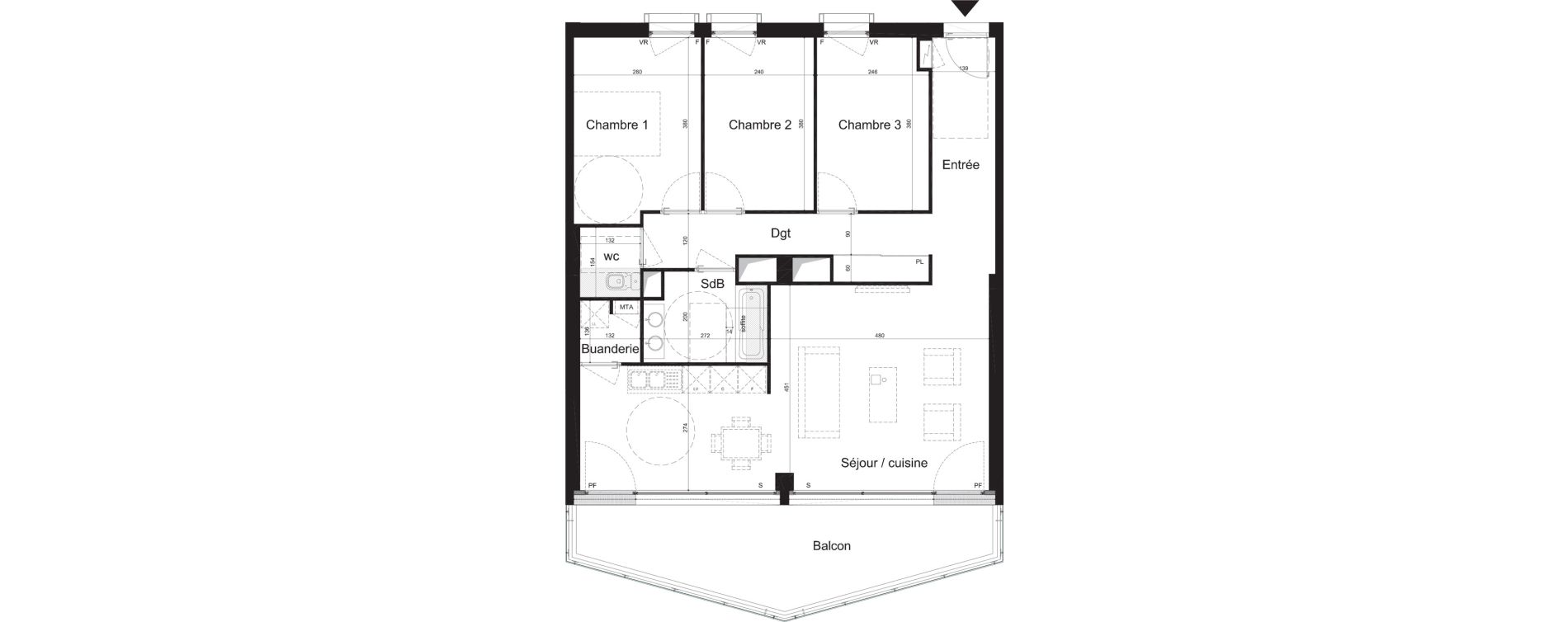 Appartement T4 de 86,11 m2 &agrave; Lormont La ramade