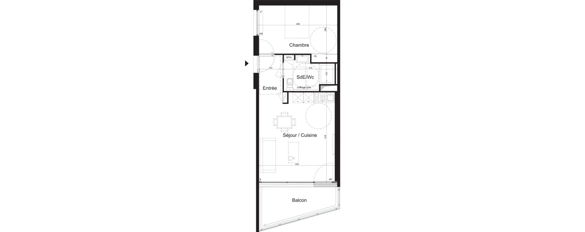Appartement T2 de 43,88 m2 &agrave; Lormont La ramade