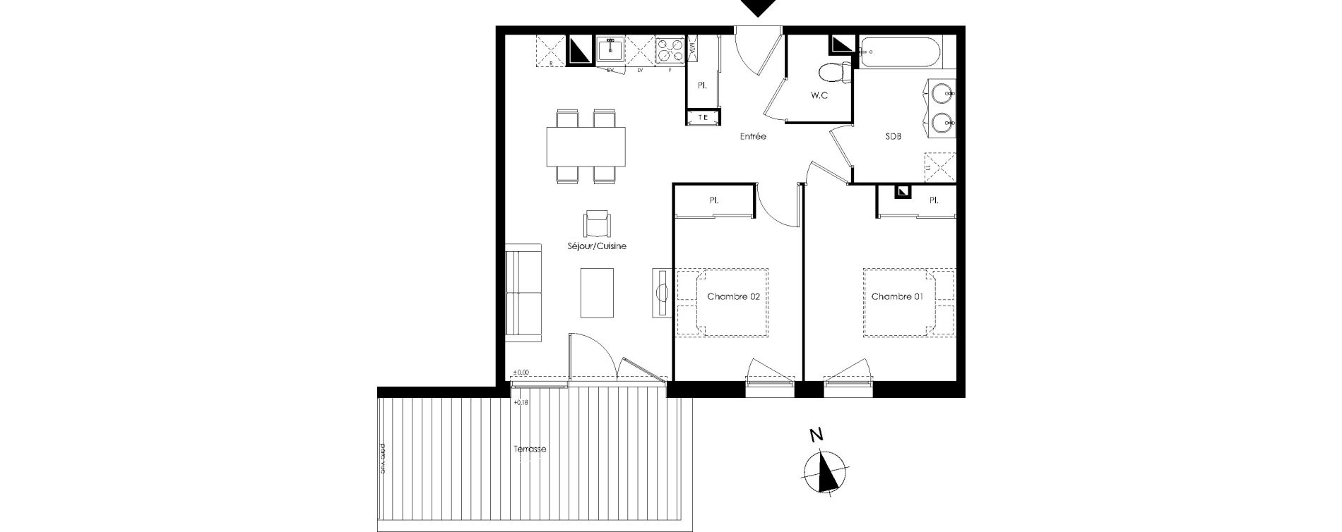 Appartement T3 de 62,66 m2 &agrave; Lormont La ramade