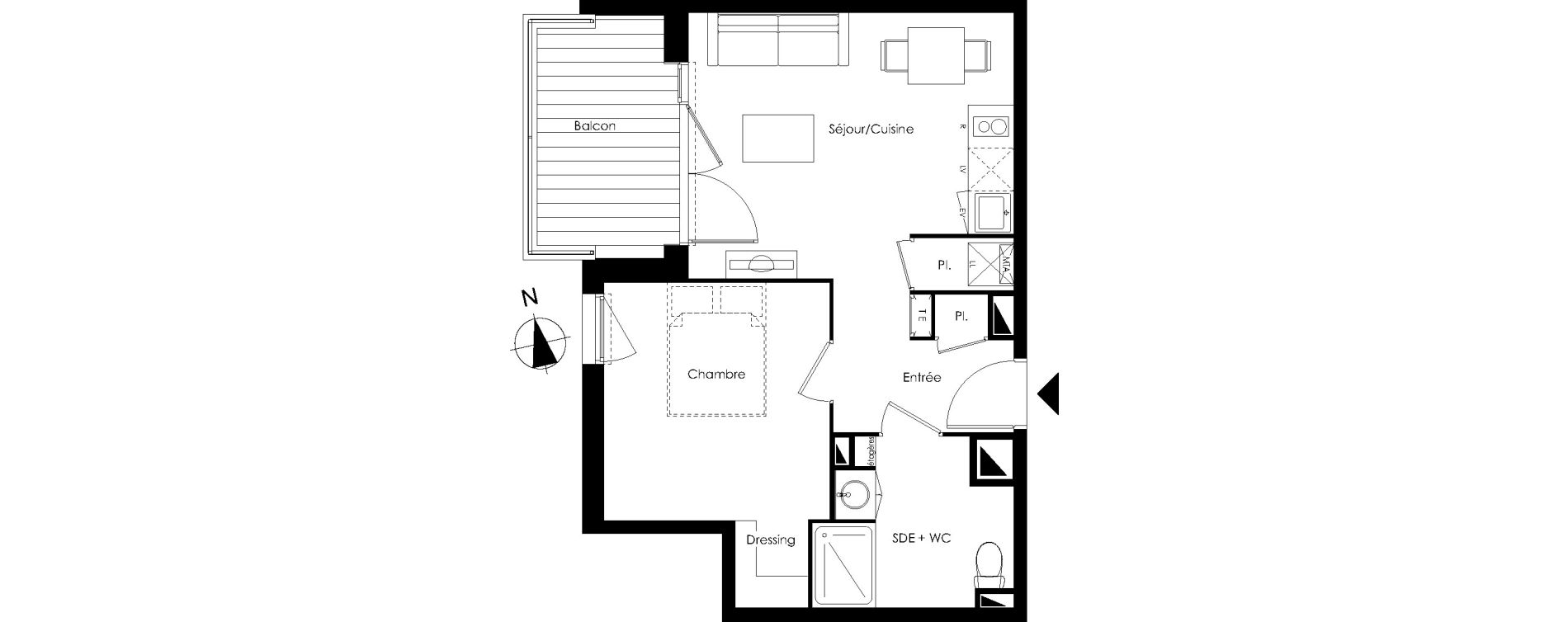 Appartement T2 de 40,20 m2 &agrave; Lormont La ramade