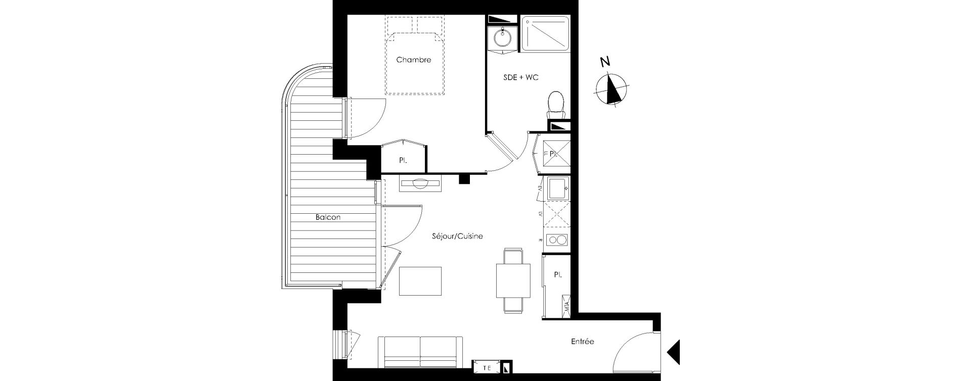 Appartement T2 de 42,70 m2 &agrave; Lormont La ramade