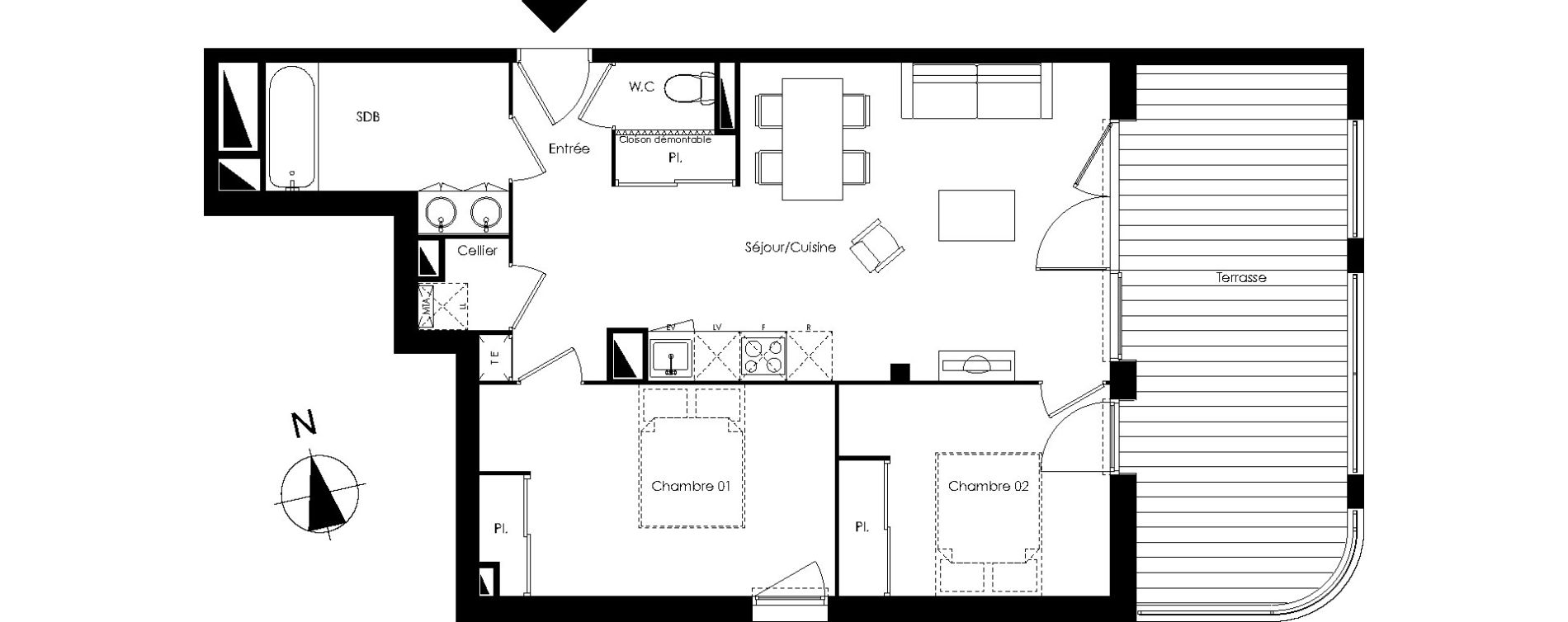 Appartement T3 de 62,58 m2 &agrave; Lormont La ramade