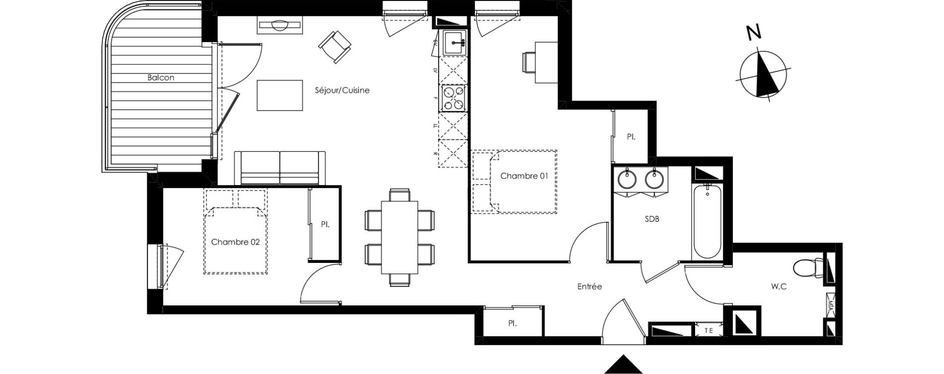 Appartement T3 de 69,44 m2 &agrave; Lormont La ramade