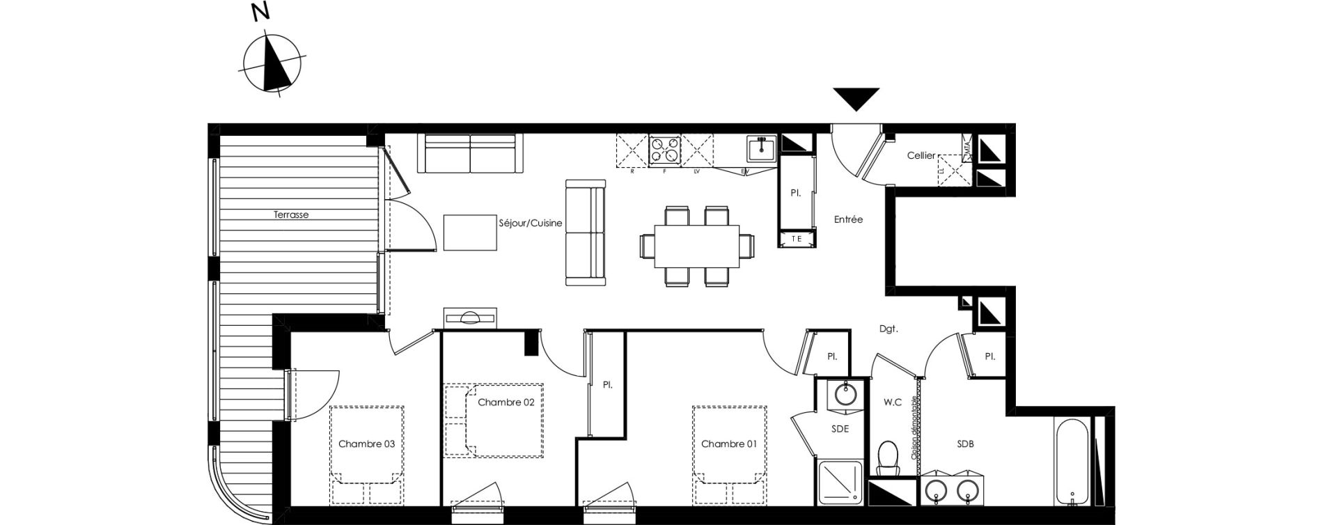 Appartement T4 de 82,66 m2 &agrave; Lormont La ramade