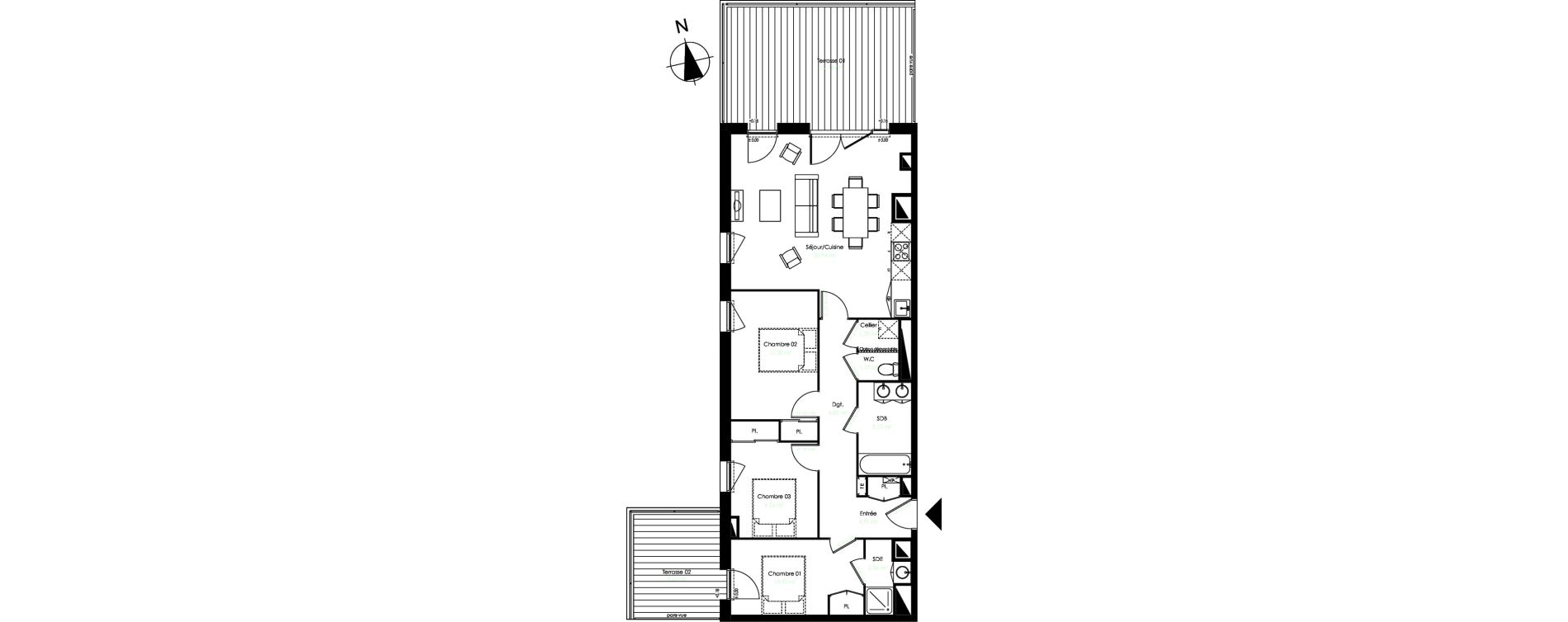 Appartement T4 de 84,39 m2 &agrave; Lormont La ramade