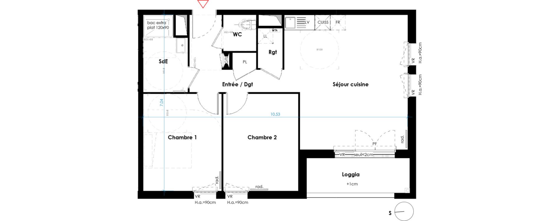 Appartement T3 de 64,40 m2 &agrave; Lormont La ramade