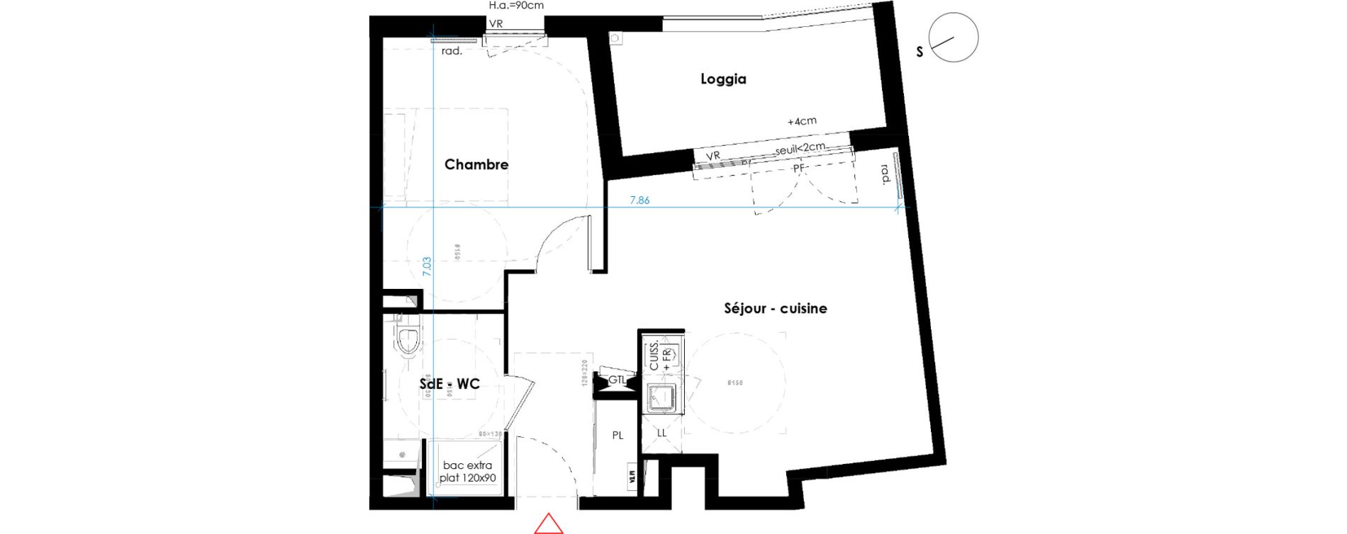 Appartement T2 de 44,70 m2 &agrave; Lormont La ramade