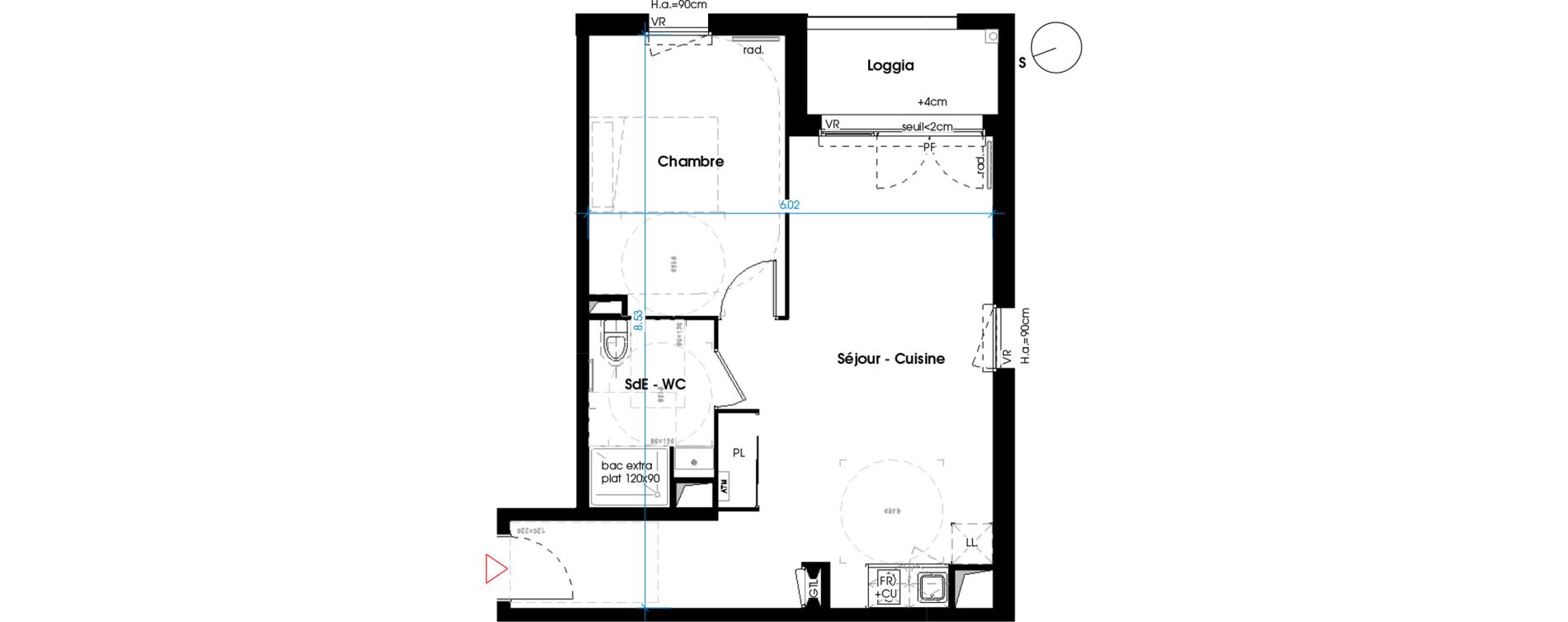 Appartement T2 de 46,10 m2 &agrave; Lormont La ramade