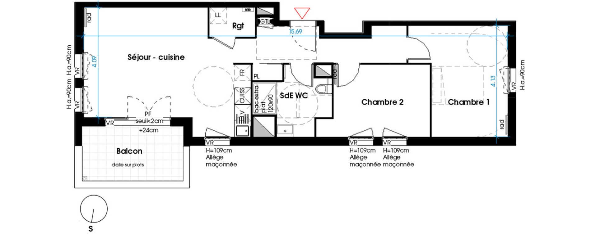 Appartement T3 de 63,10 m2 &agrave; Lormont La ramade