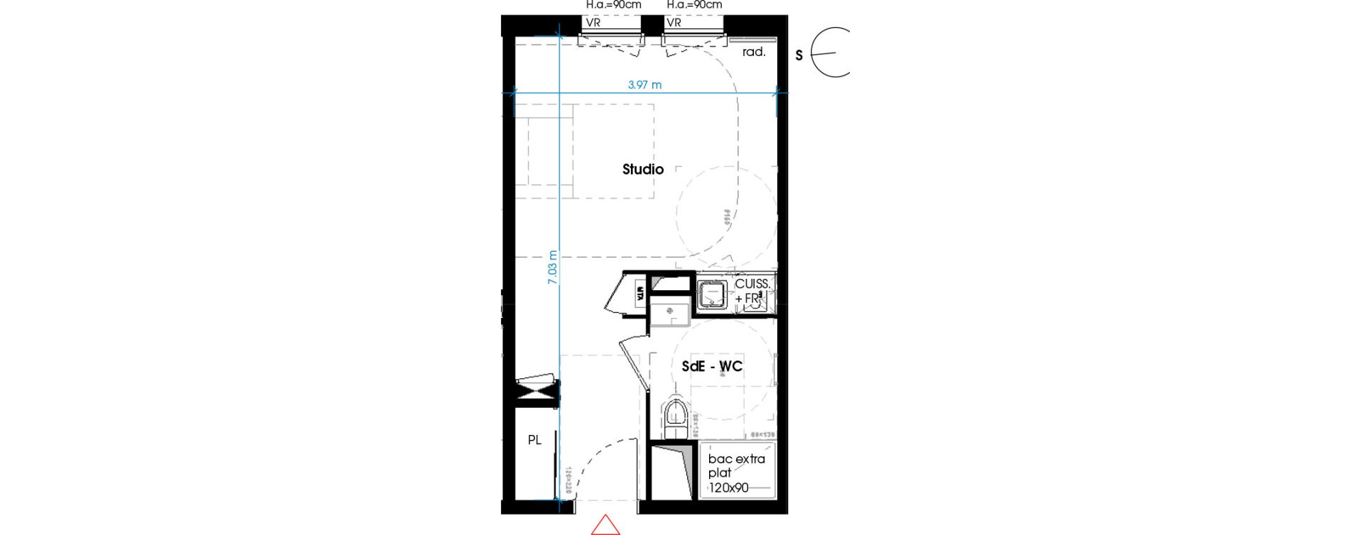 Appartement T1 de 26,40 m2 &agrave; Lormont La ramade
