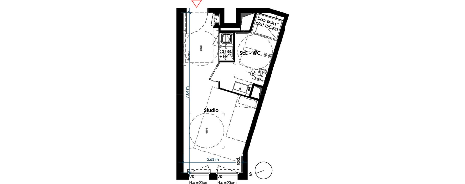 Appartement T1 de 21,90 m2 &agrave; Lormont La ramade