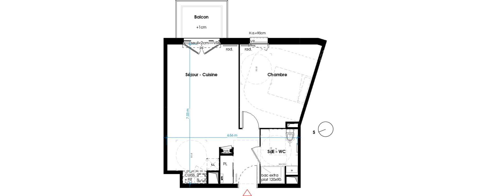 Appartement T2 de 46,30 m2 &agrave; Lormont La ramade