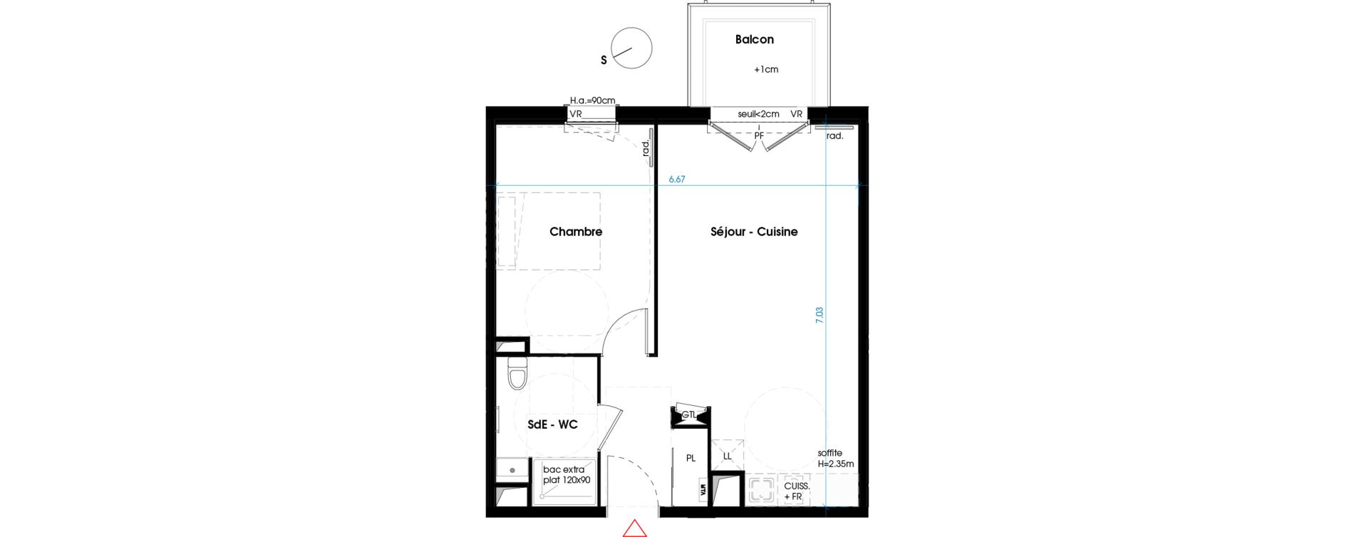 Appartement T2 de 45,10 m2 &agrave; Lormont La ramade