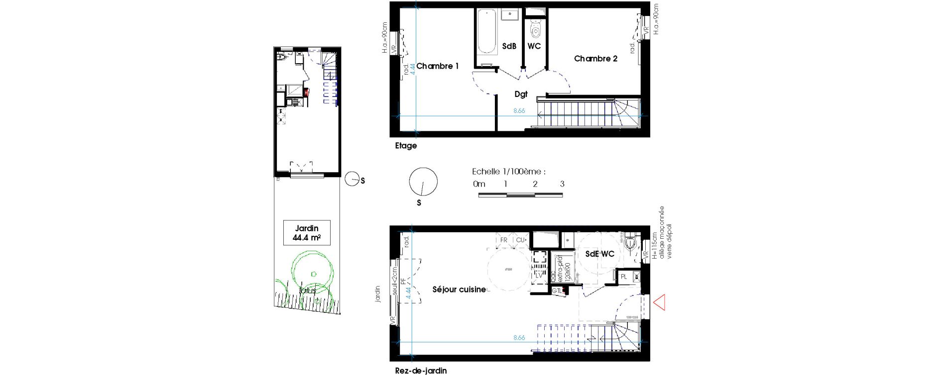 Maison T3 de 66,80 m2 &agrave; Lormont La ramade