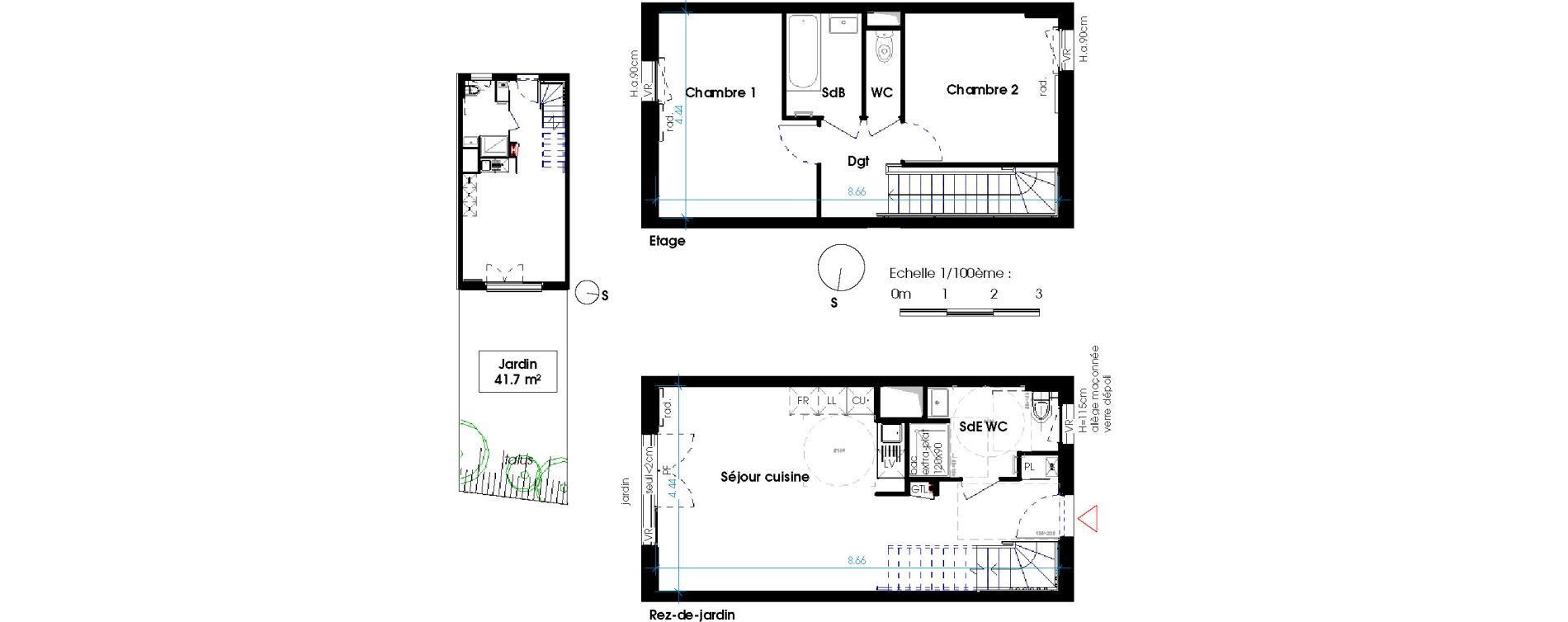 Maison T3 de 67,30 m2 &agrave; Lormont La ramade