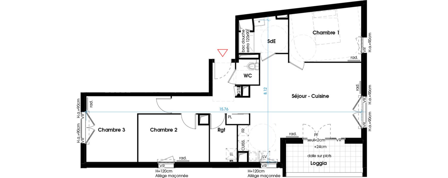 Appartement T4 de 85,30 m2 &agrave; Lormont La ramade