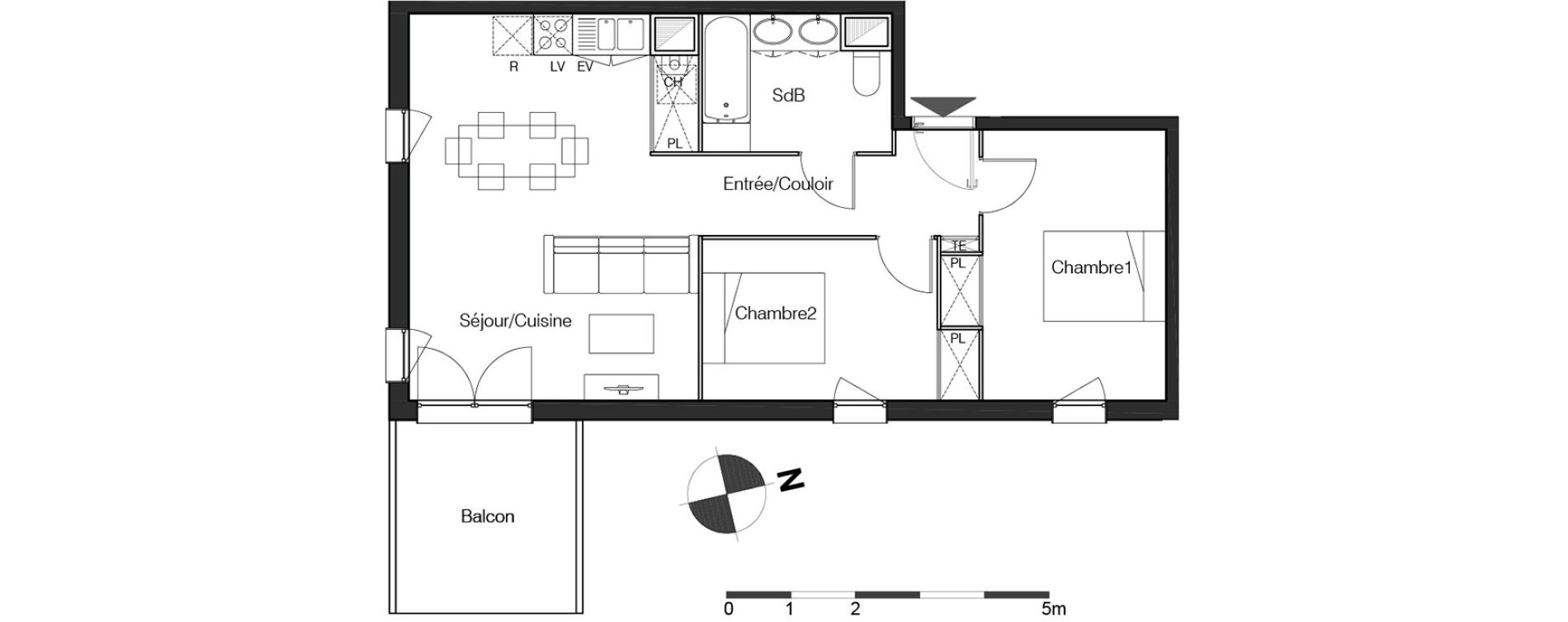 Appartement T3 de 60,90 m2 &agrave; Lormont La ramade