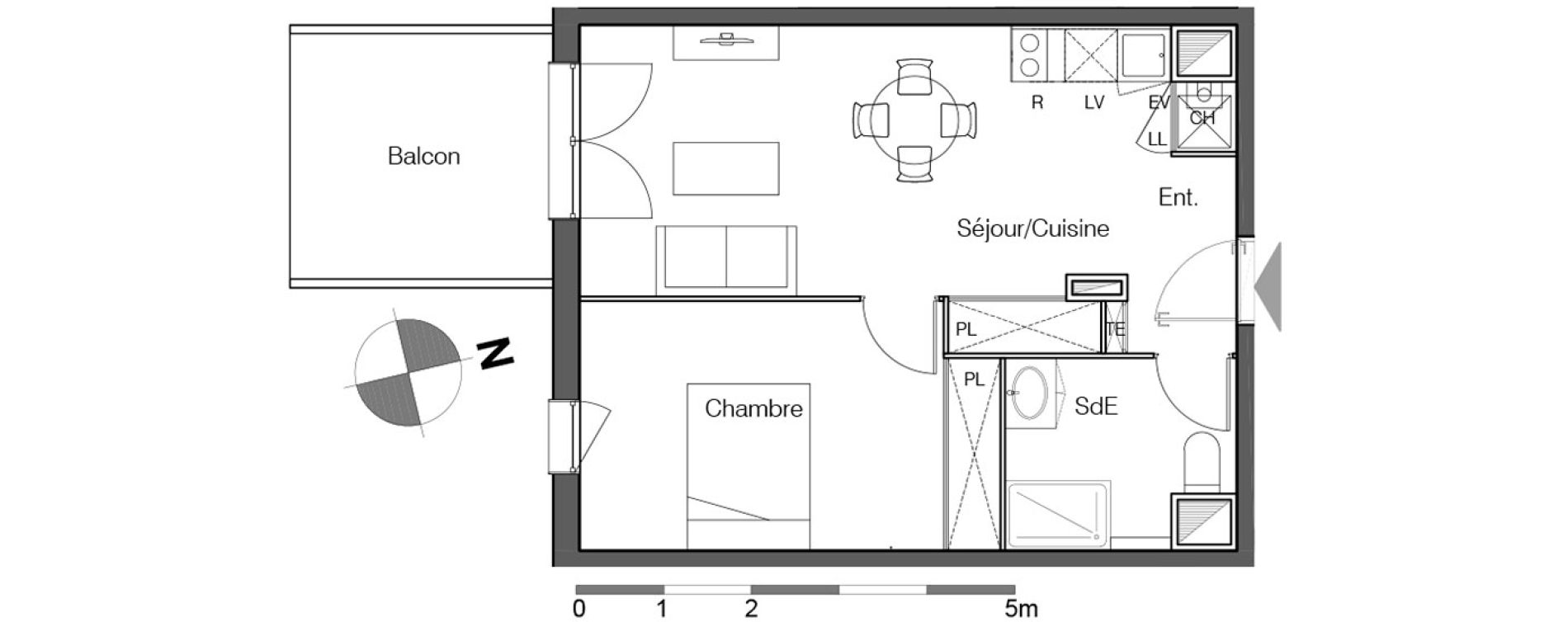 Appartement T2 de 43,30 m2 &agrave; Lormont La ramade